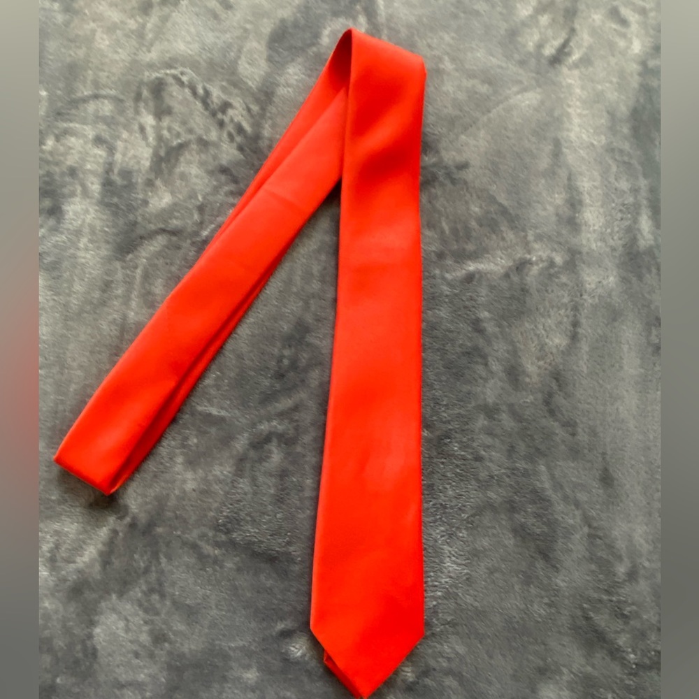 NWOT Red Spencer J's Skinny Neck Tie Satin Lycra